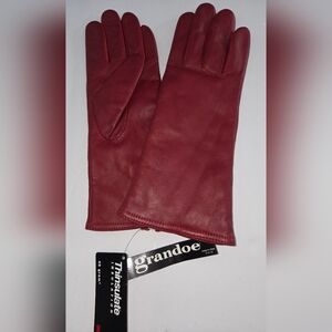 WOMEN'S THINSULATE GENUINE LEATHER 11" GLOVES, BURGUNDY, LARGE. Sku109